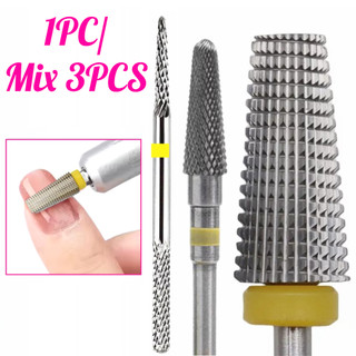 Kit-3PCS/1PC Profissional Brocas De Tungstênio Gel Prego Porcelana Nail Art Agulha Cônica…