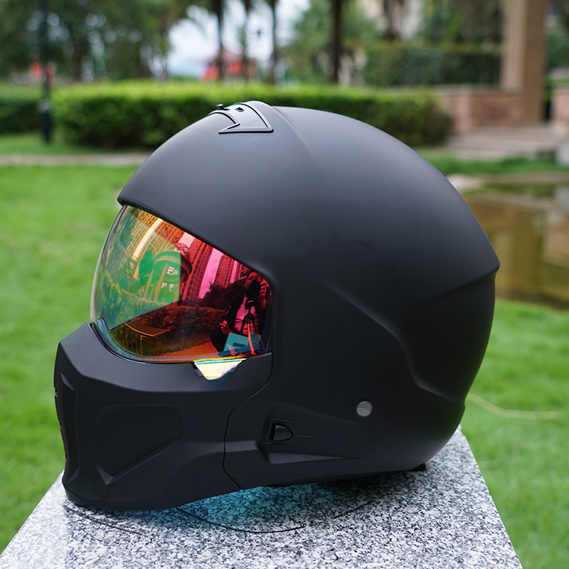 Capacete de motocicleta retrô leve, integral, em ABS, para homens e mulheres