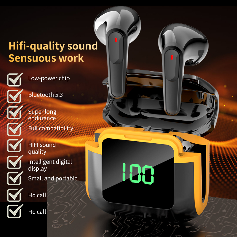 4PCS Fones de Ouvido Pro90 TWS Sem Fio Bluetooth 5.3 Controle por Toque HD Estéreo Redução de Ruído HIFI com Microfone
