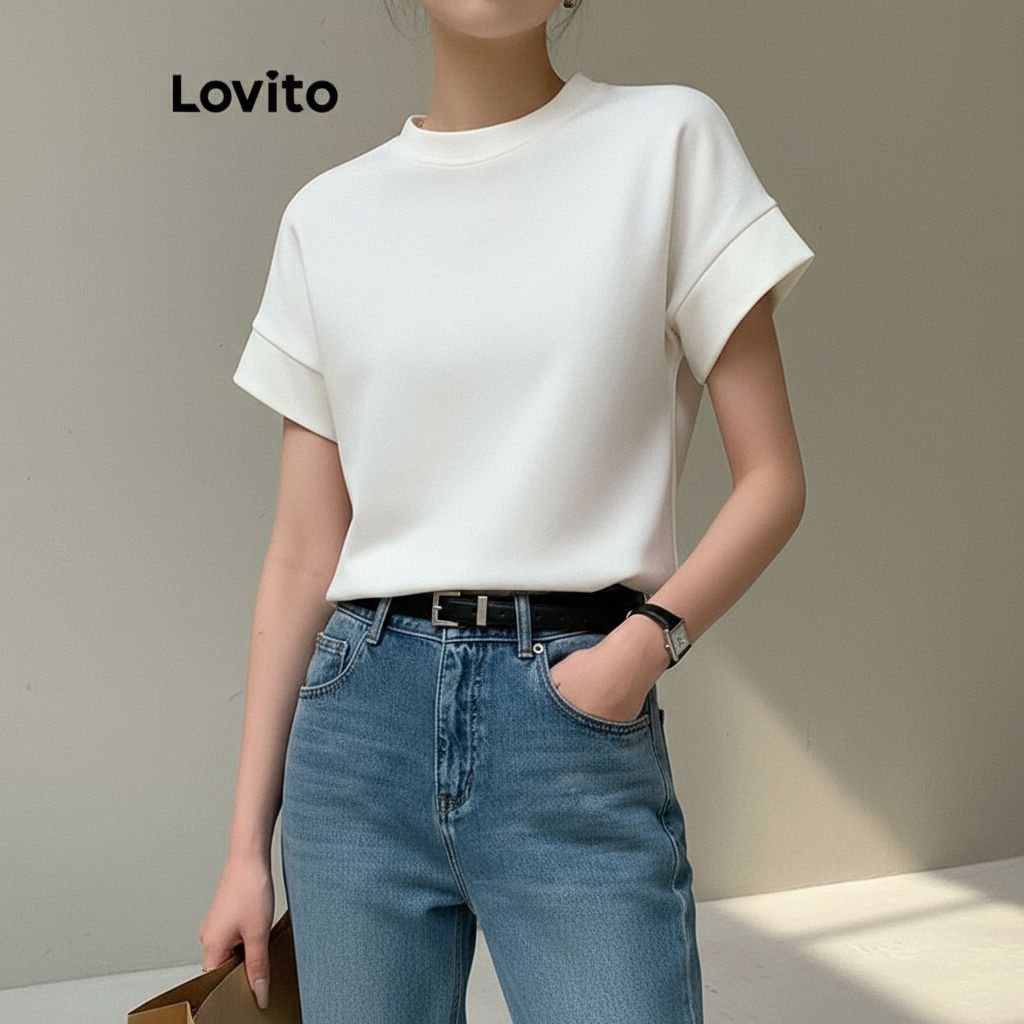 Lovito Blusa Feminina Casual para Verão em Cores Variadas LNE40575 em Oferta na Shopee