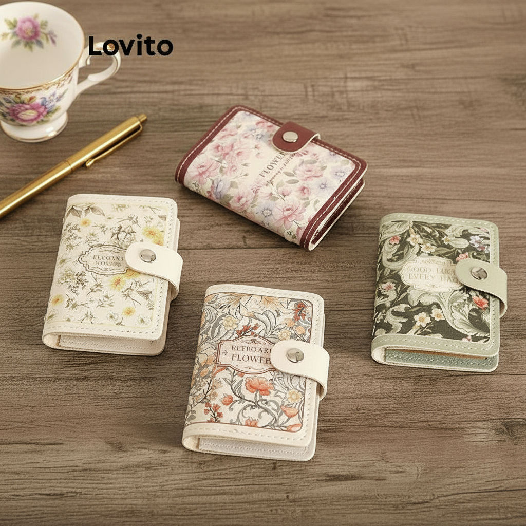 Lovito Carteira Feminina Estampada Floral com Design Delicado e Sofisticado LFA43159 em Oferta na Shopee