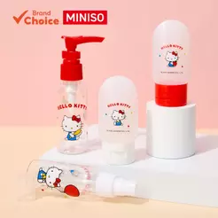 MINISO série Sanrio - adorável conjunto portátil de viagem Hello Kitty 4 peças 2 cm × 17 cm × 15 cm