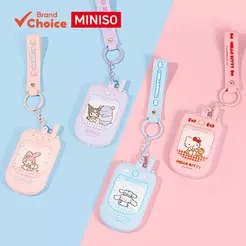 MINISO Sanrio Personagens Espelho Compacto Dobrável Em Forma De Telefone Moderno , Portátil E Multifuncional 20cm 12cm 4