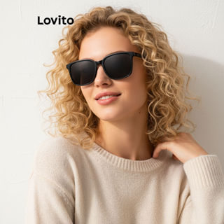Lovito Óculos de Sol Femininos LNA32293 Básicos e Elegantes em Preto em Oferta na Shopee