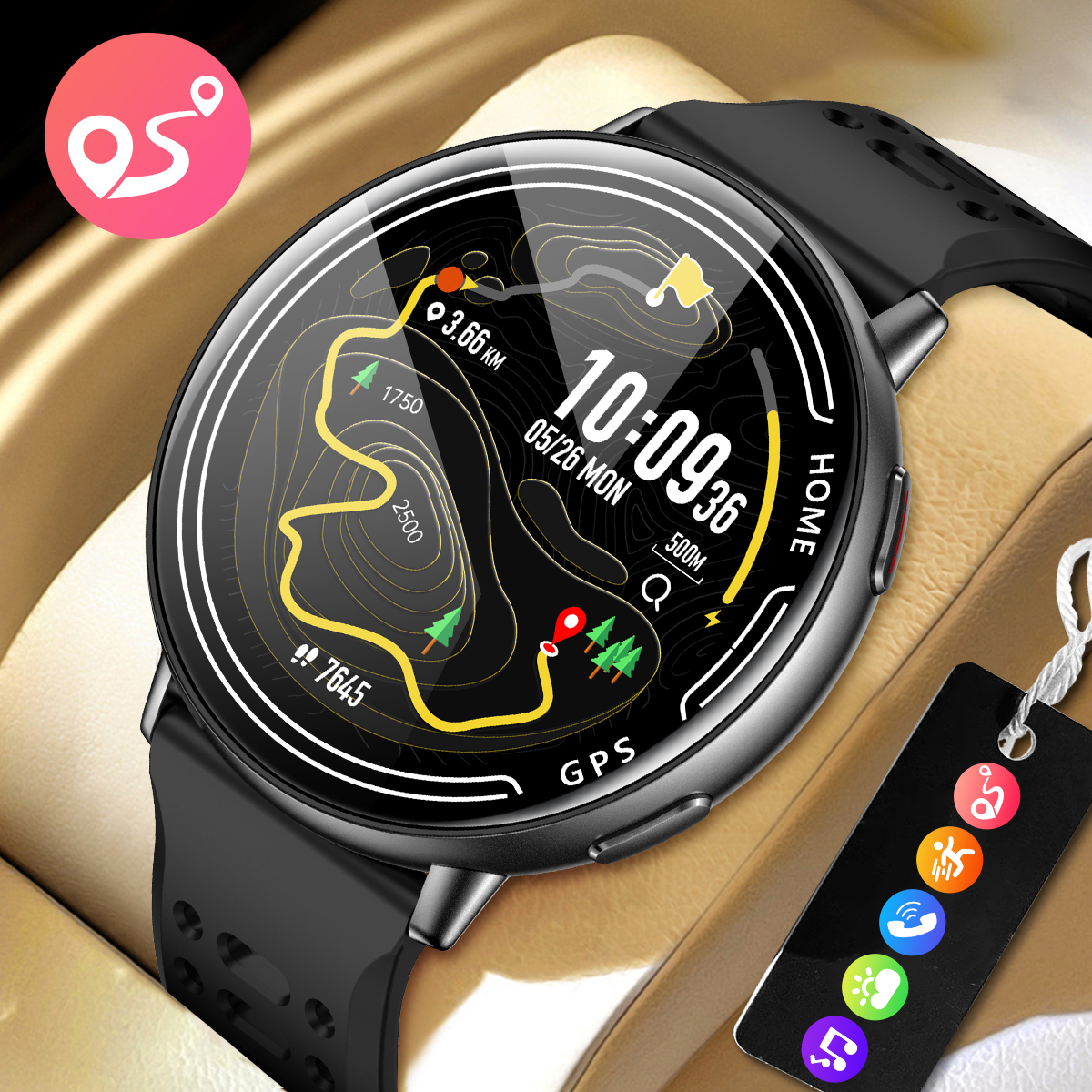 KC100 Smartwatch Relógio Inteligente 1.39 " HD Display Bluetooth 5.3 Chamada Esportivo 107 Modos Esportivos Navegação GP