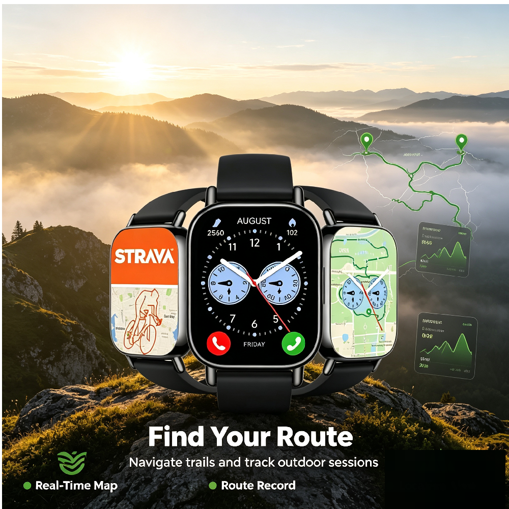 TechLife Smartwatch Watch 5 Lite, Tela AMOLED Multicolorida, Versão Global, Preto com Dourado