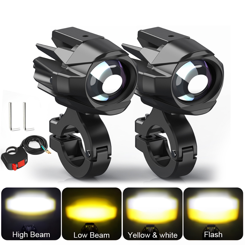Farol De Motocicleta Luzes De Nevoeiro 3 Modos Mini Led Luz De Condução Auxiliar Fora Da Estrada Holofote Com Ventilador