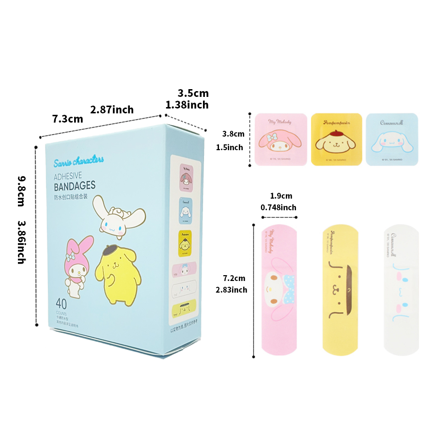 MINISO Sanrio - Pacote Combo de Curativos Adesivos à Prova d'Água Dreamy & Classic (40 unidades) 7,3cm × 3,5cm × 9,8cm · foto 2