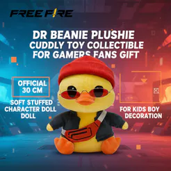 FREE FIRE Dr Beanie Pelúcia Fofa Brinquedo Colecionável Para Gamers Fãs Presente Oficial 30 cm Boneca de Personagem