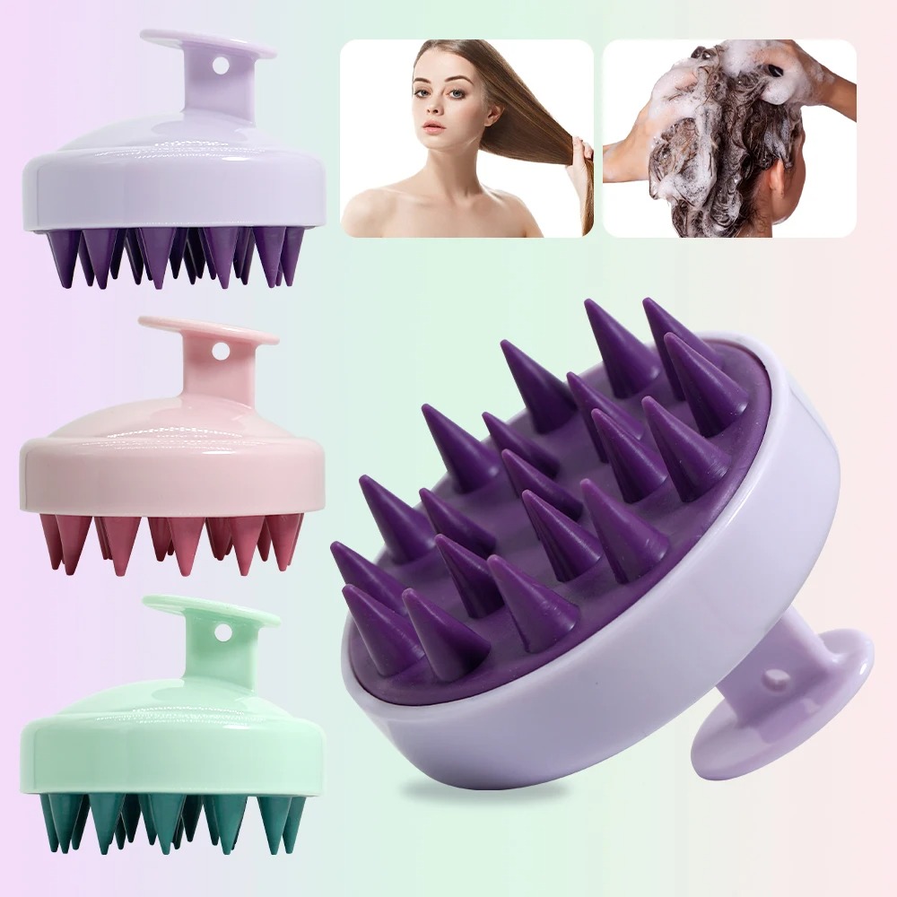 Escova De Shampoo De Silicone Para Massagem No Couro Cabeludo-E Banho , Itens Essenciais C...