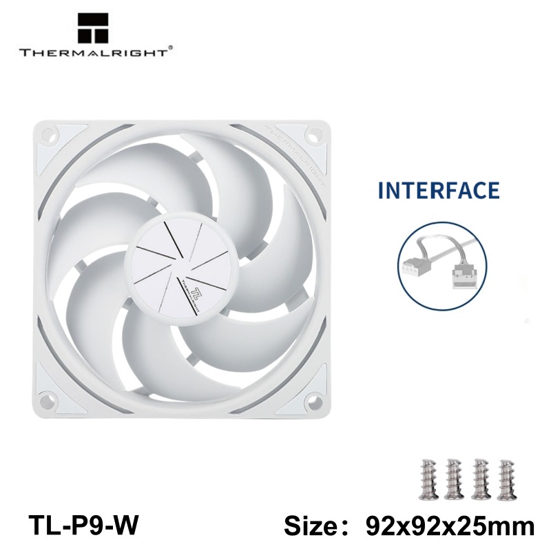 Ventilador de refrigeração Thermalright TL-P9-S 9cm ARGB, 2200 RPM, 23 dBA, baixo ruído, suporta controle PWM e — imagem 2 de 2