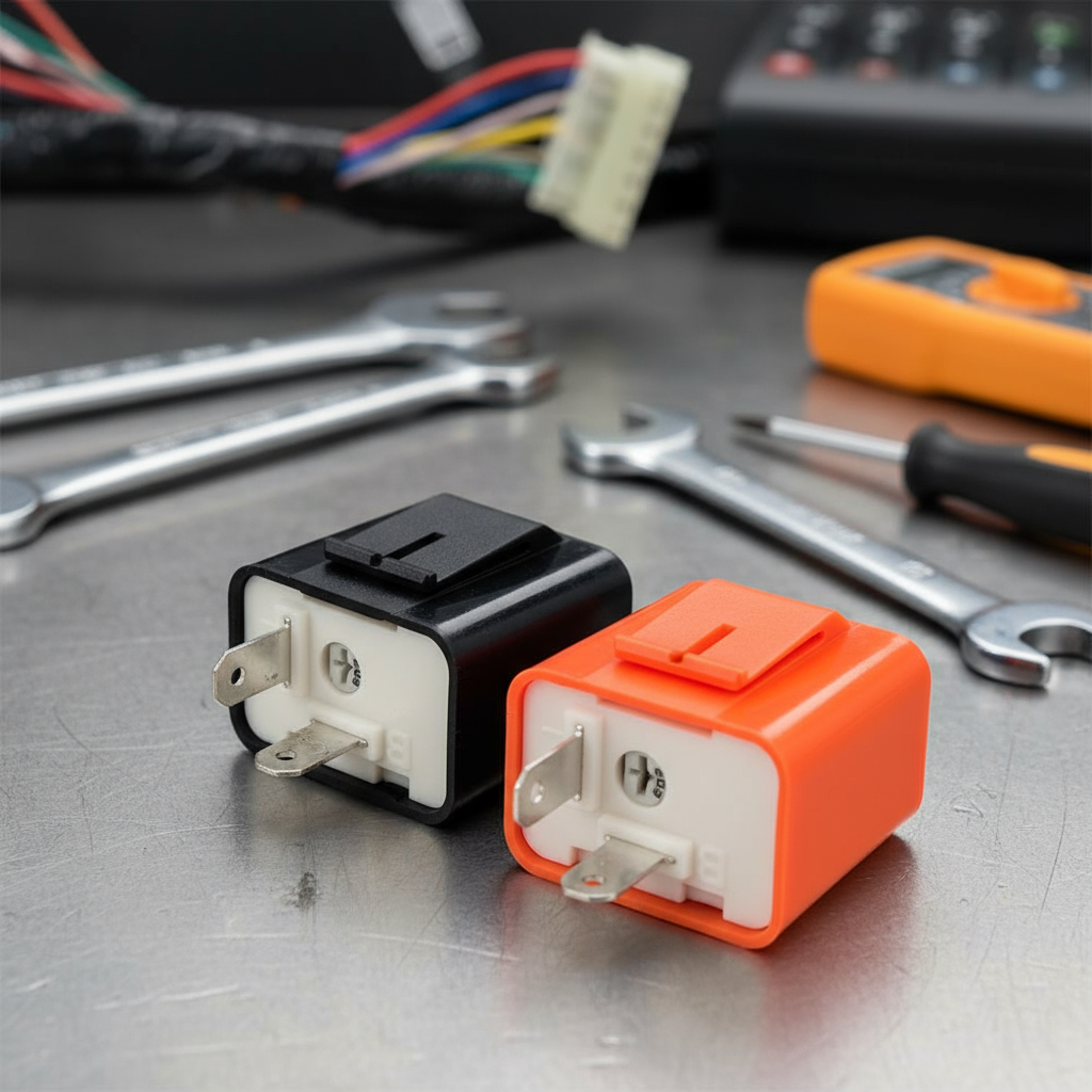 Relé de controle de pisca-pisca LED para motocicleta, regulador e pisca-pisca ajustável.