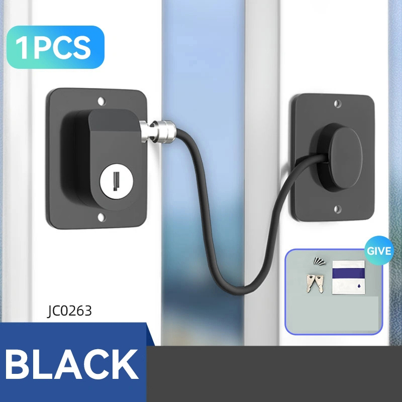 Fechadura Da Porta Geladeira Com Plástico ABS Chave E Fio De Aço Inoxidável Para O Aniversário Prova Do Bebê