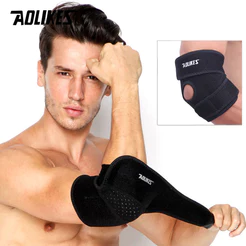 Aolikes 1 peça suporte ajustável para cotovelo, respirável, leve, acessório esportivo e de segurança para braços