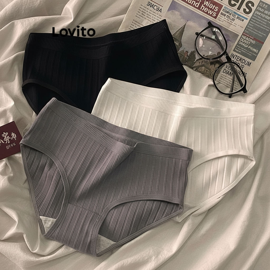 Lovito Calcinha Feminina Casual Lisa e Básica LNE52052 em Oferta na Shopee