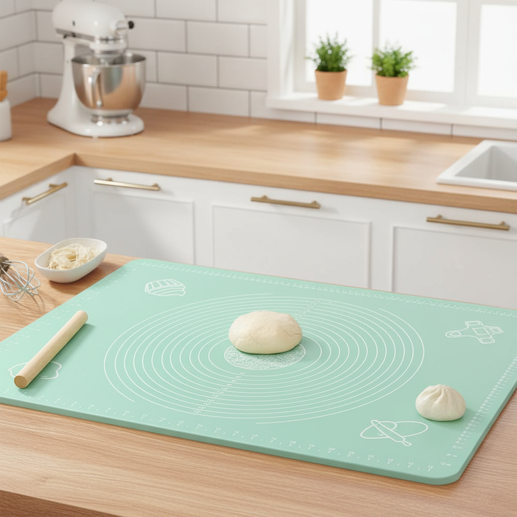 Tapete de silicone para massa, tapete de bancada para assar, superfície antiaderente para abrir massa, utensílios