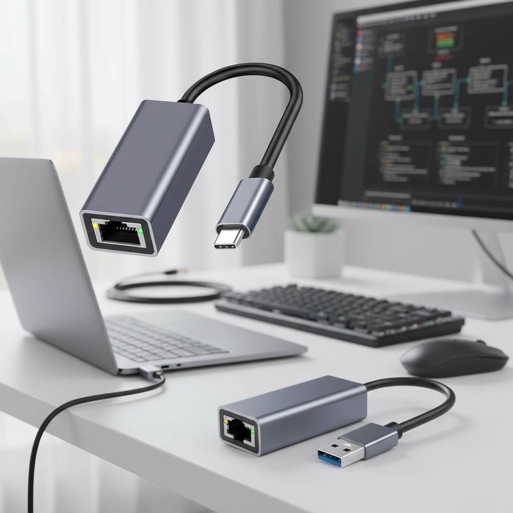 Conversor USB para Ethernet, USB 3.0, Tipo C, 1000Mbps, Cabo de Rede RJ45 para MacBook, PC, Windows.