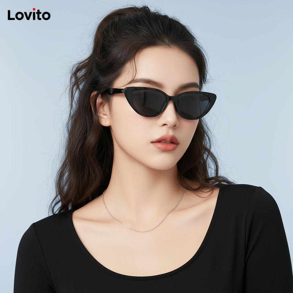 Lovito Óculos de Sol Femininos Estilosos Gatinho Retrô Casual L50AD145 (Multicolorido) em Oferta na Shopee