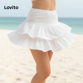 Lovito Saia Feminina Plissada Em Camadas Lisas e Fofas L106AD530\6 em Oferta na Shopee