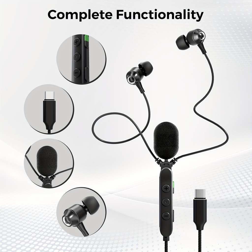 Fones de Ouvido com Fio JZGSHARK KE, Fones Intra-auriculares com Cancelamento de Ruído, Fones de Ouvido para Jogos com