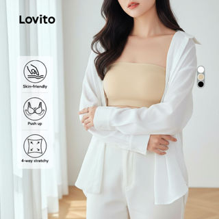 Lovito Sutiã Feminino Bralette Sem Alças e Costura com Bojo Removível L26AD120 em Oferta na Shopee
