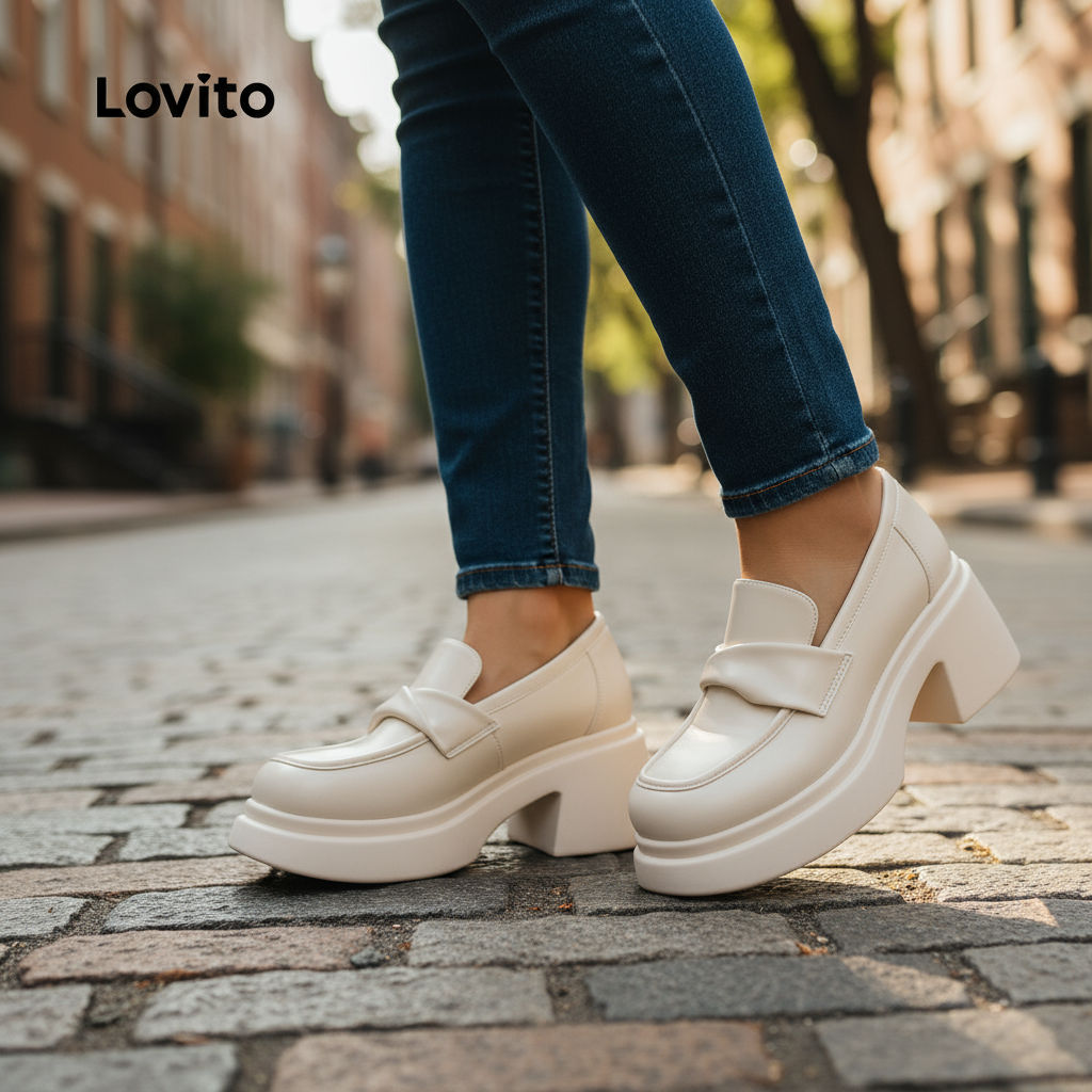 Lovito Fofo Sapato Feminino Liso com Sola Grossa LFA20366\2