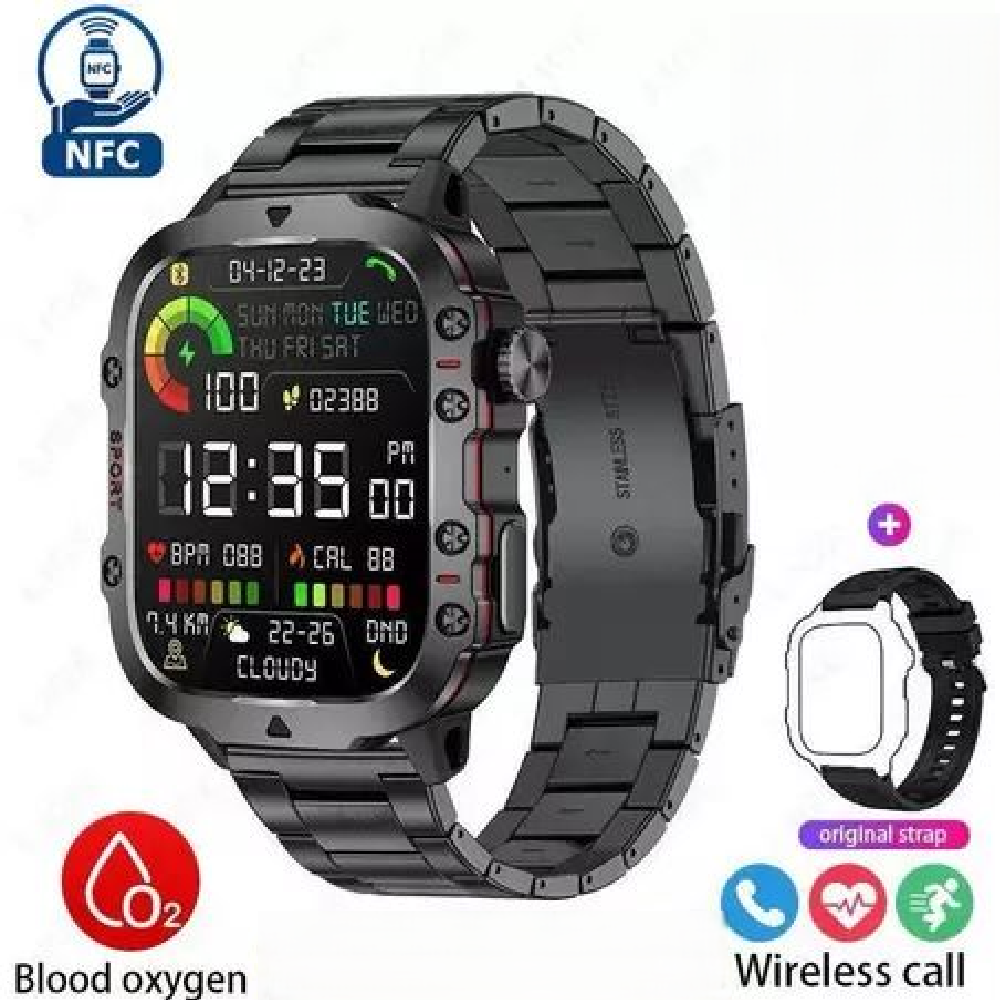 TechLife F9 Smartwatch, Chamada Bluetooth, Monitorização de Saúde SpO2, Relógio Esportivo