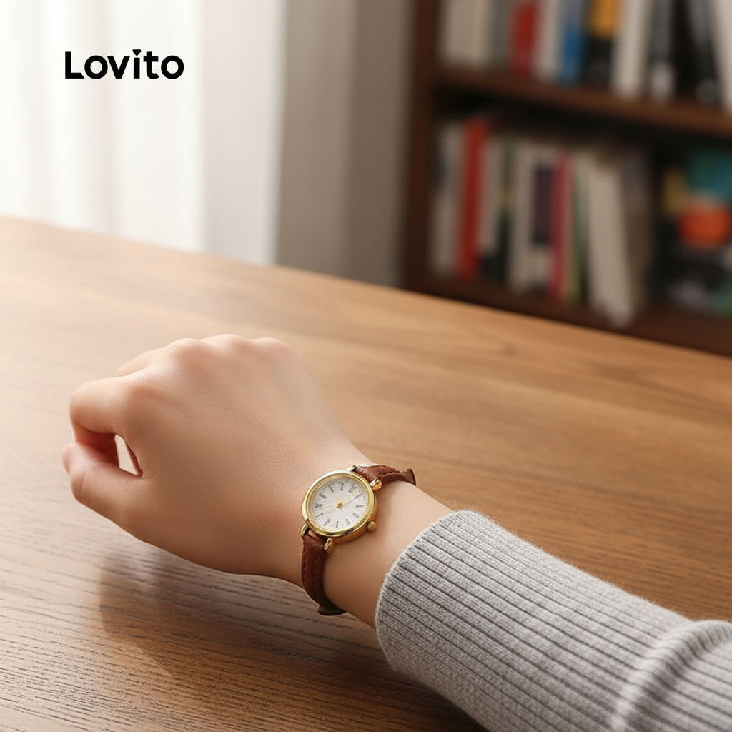 (Trendy6) Lovito Casual Nicho Luz Luxo Pequeno Requintado Relógio Quartzo LFA77528