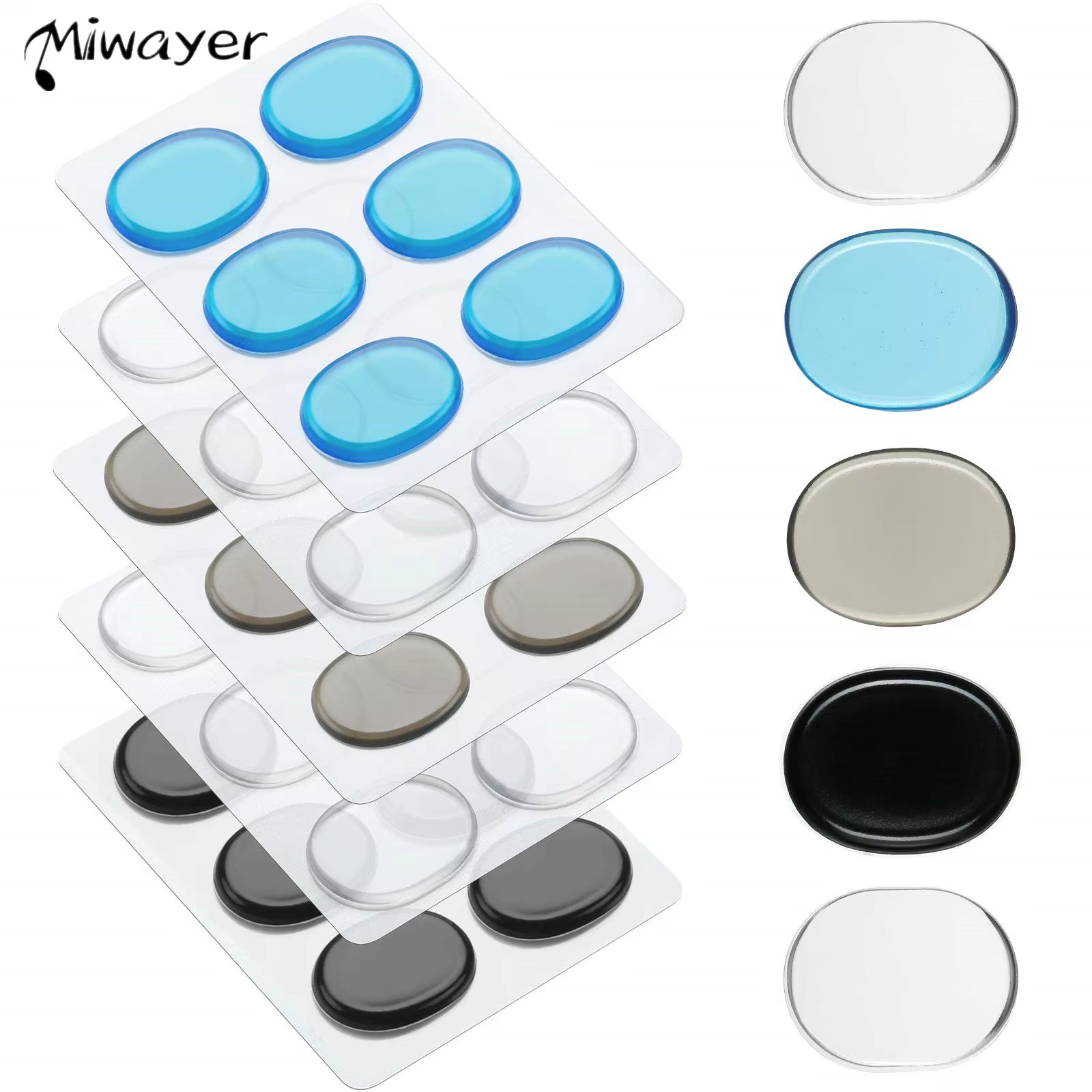  Miwayer 30 Peças Amortecedores de Bateria Gel Lua Almofadas de Silicone Gel Macio Amortecedores de Bateria para Bateria