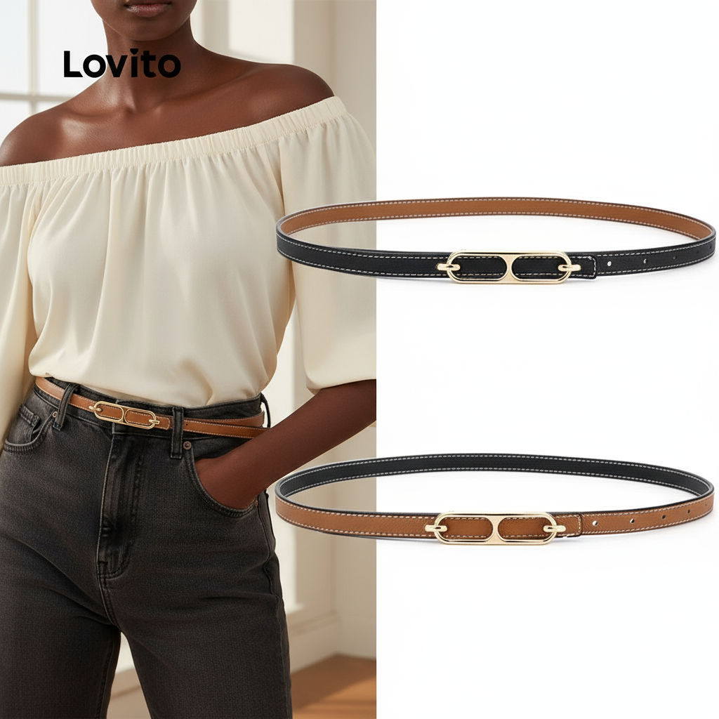 Lovito Cinto Versátil para Trabalho, Estilo Casual e Diário, Uso Universal em Todas as Estações, 1 Unidade LFA83123 em Oferta na Shopee