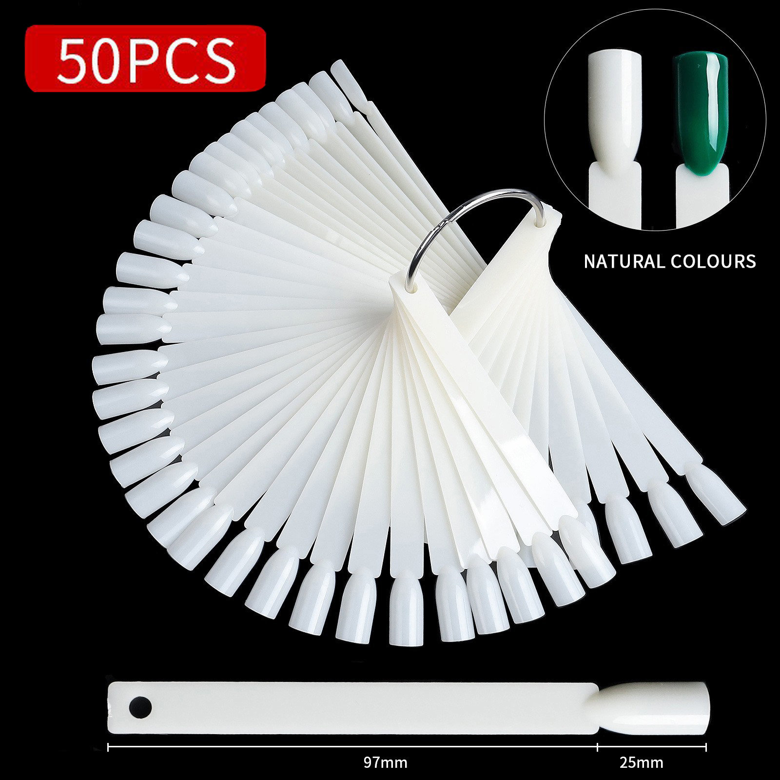 Kit-50Pcs Pontas de Unha Ferramentas de Arte de Unha Tabela de Cores Display, Suporte para Unhas Postiças, Prateleira