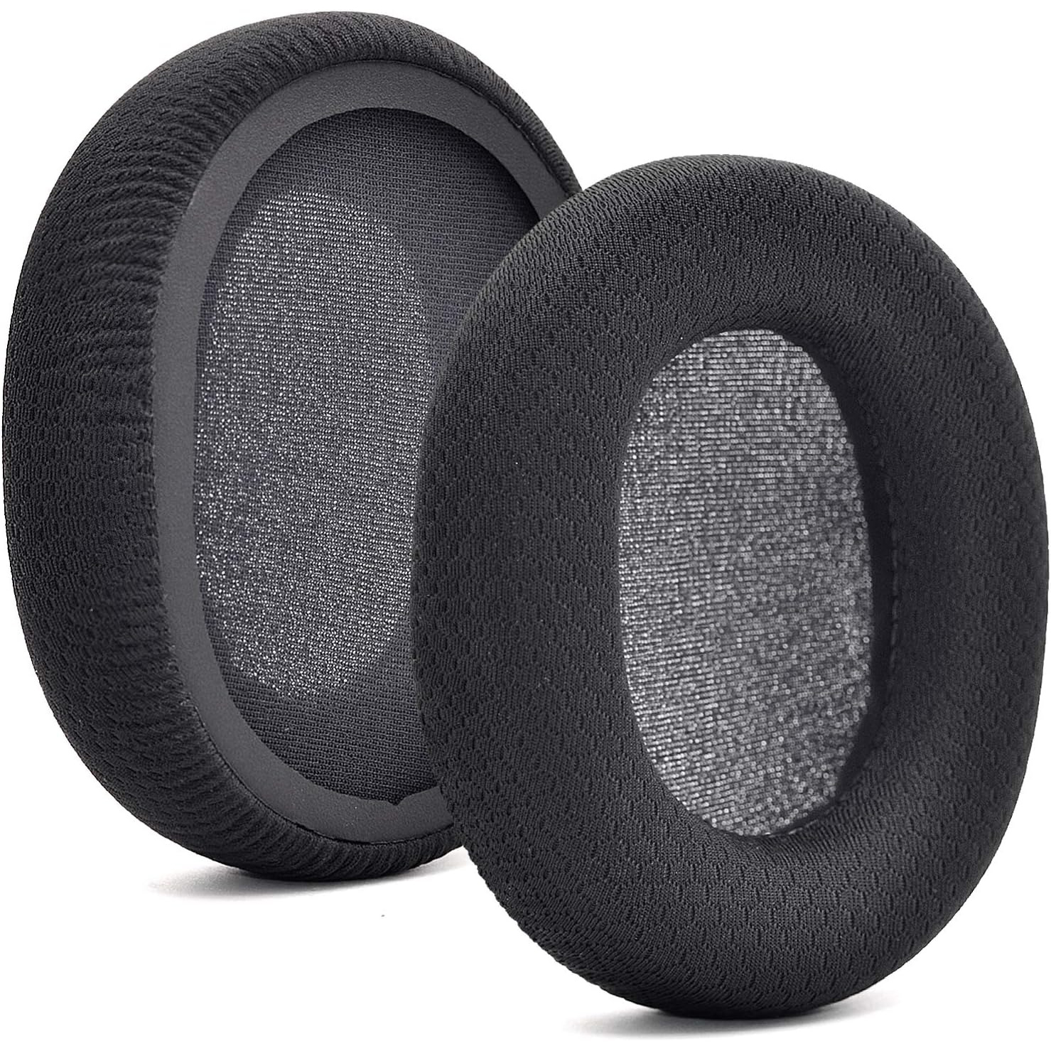  Almofadas de tecido preto para fone de ouvido SteelSeries Arctis 3 5 7 9 1 Pro, substituição para jogos.