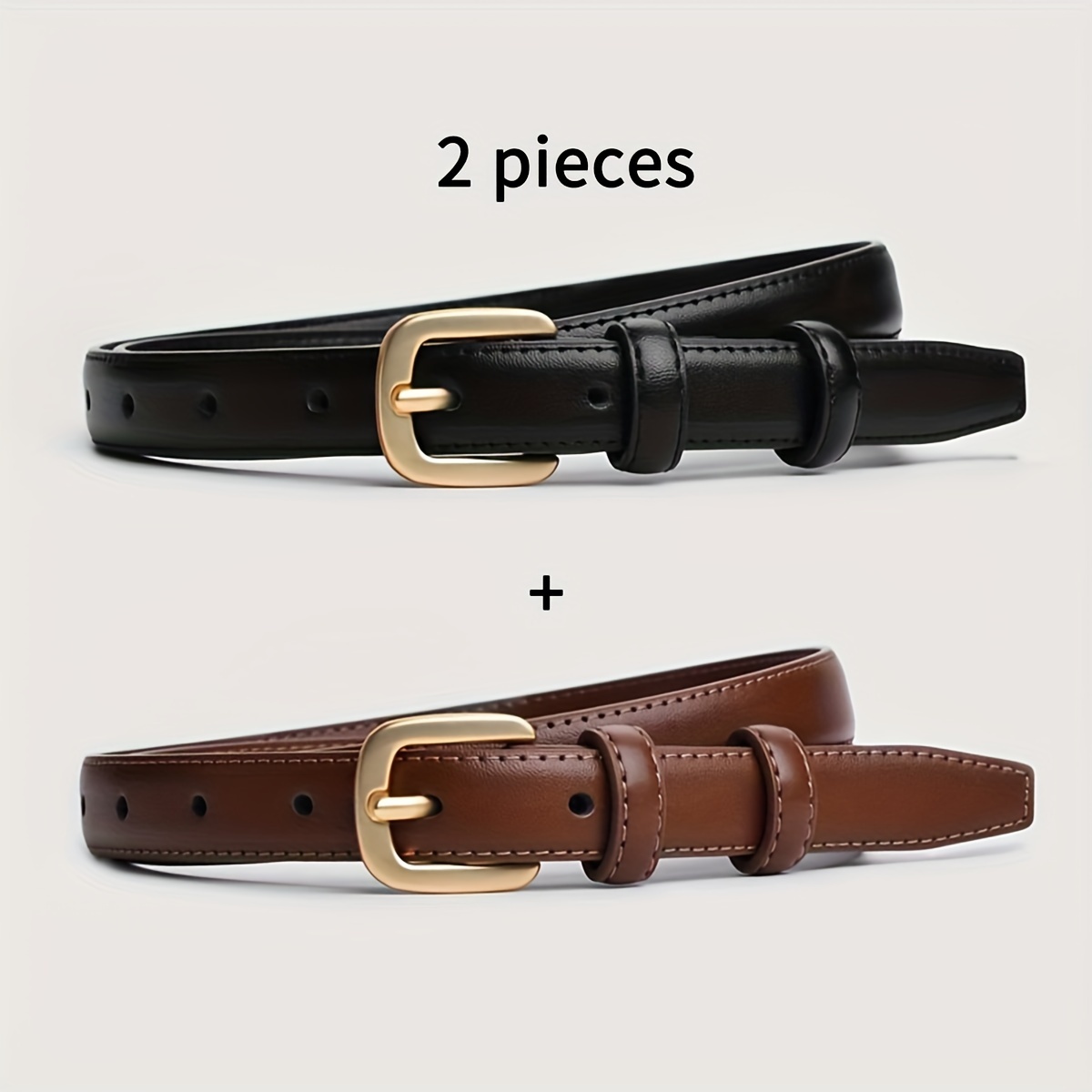  2-pack Cinto Casual de Moda com Sensação Simples e de Alta Qualidade, Cinto de Fivela de ...