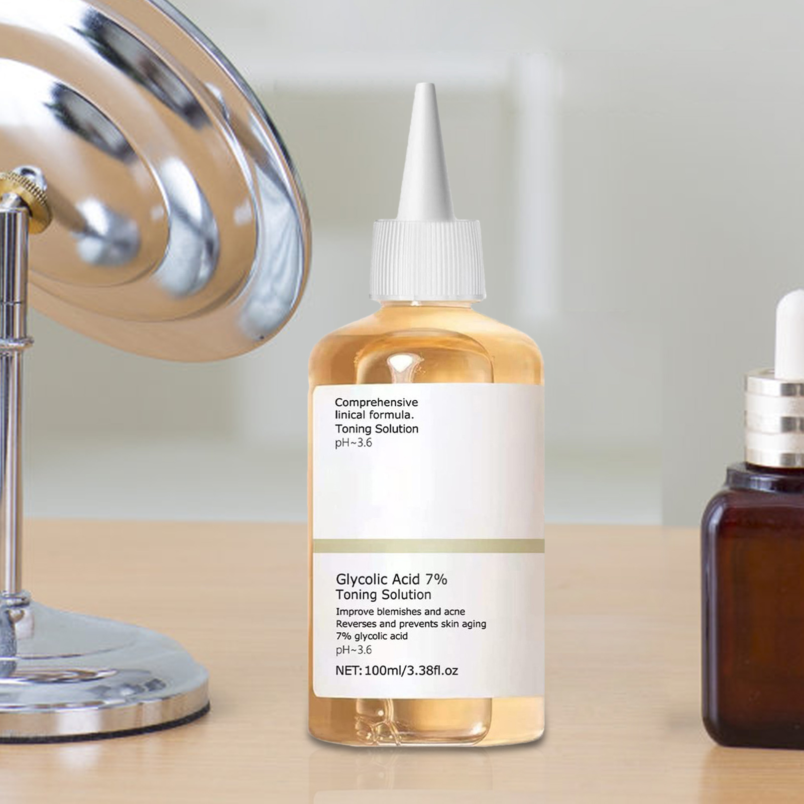 100ml Solução Tonalizante de Ácido Glicólico 7% para Remover Acne e Hidratar a Pele Loção Rejuvenescedora