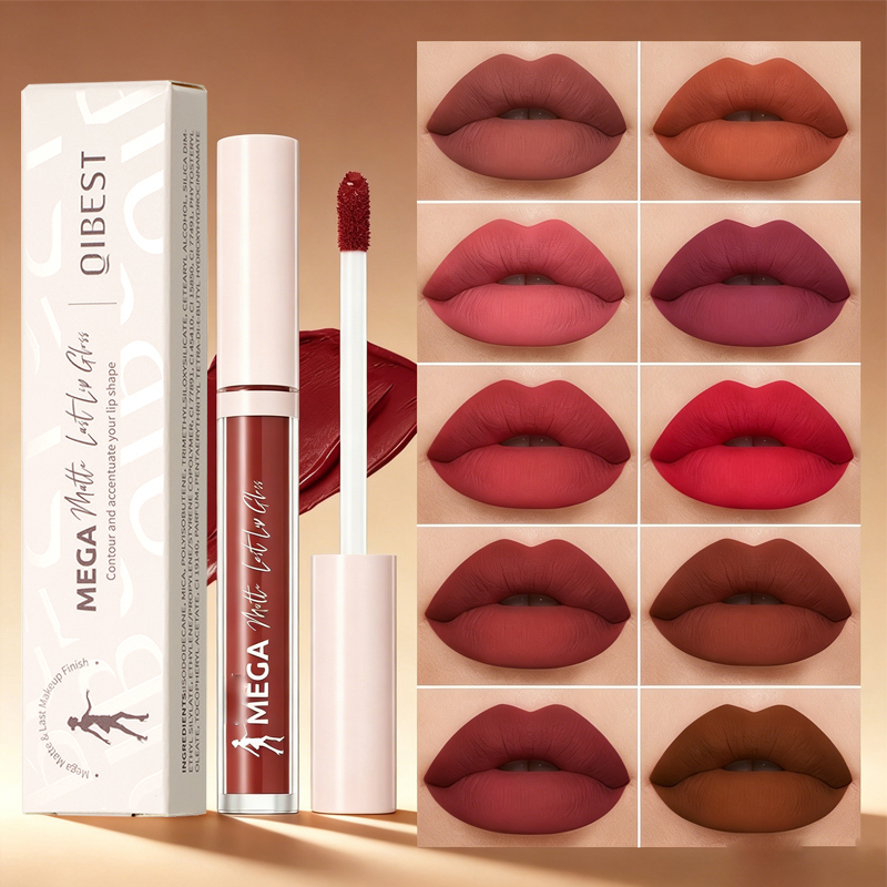 Batom Líquido Velvet Matte, à Prova de Transferência, Longa Duração, Altamente Pigmentado, Realça o Tom de Pele