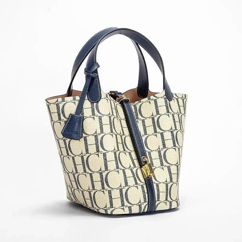 Bolsa Tote Feminina Monograma Balde Moda De Ombro Alça Superior Bloqueio Design Na Uso Diário Viagem Trabalho Estilo Ele