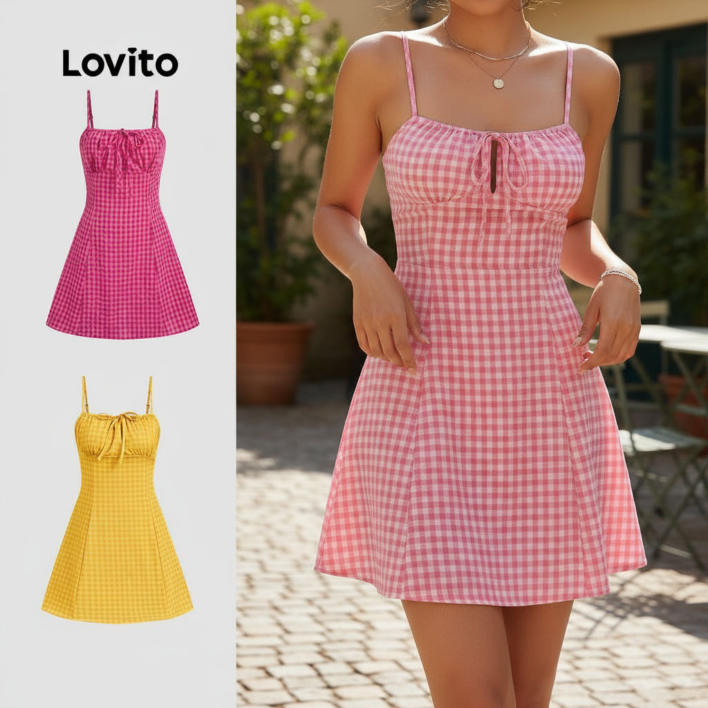 Lovito Vestido Boho Renda Zíper Macio Confortável Primavera Verão Rosa L137ED021 em Oferta na Shopee