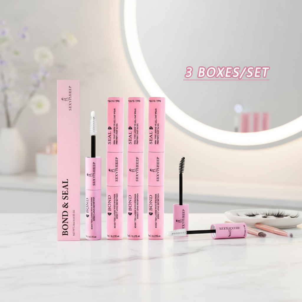 Cluster Eyelash Bond and Seal, 2 em 1 Cola e Selante de Cílios (5ml Cola Preta + 5ml Transparente)
