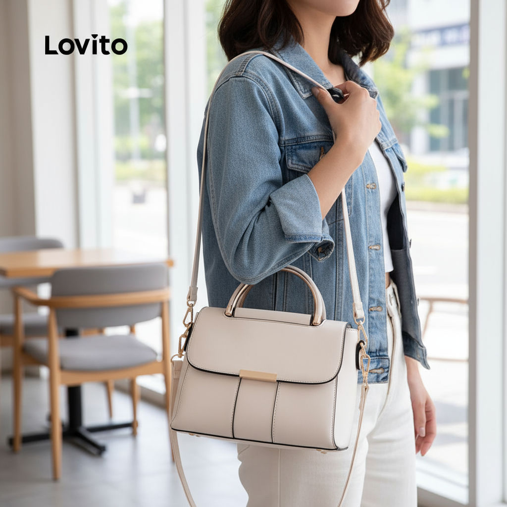 Lovito Bolsa Transversal Pequena Feminina com Fecho Zíper para Uso Diário LFA74056 em Oferta na Shopee