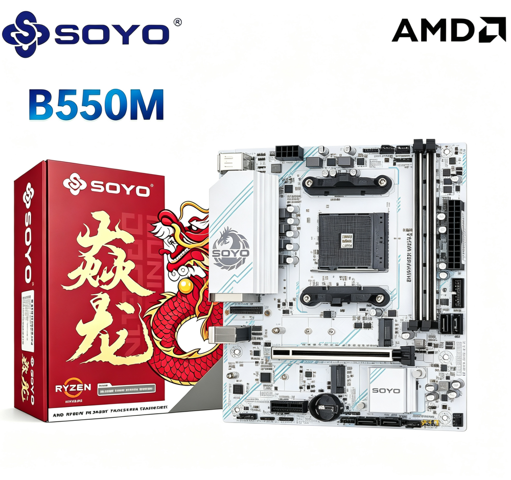Placa-mãe SOYO AMD B550M DDR4 de canal duplo, memória M.2…