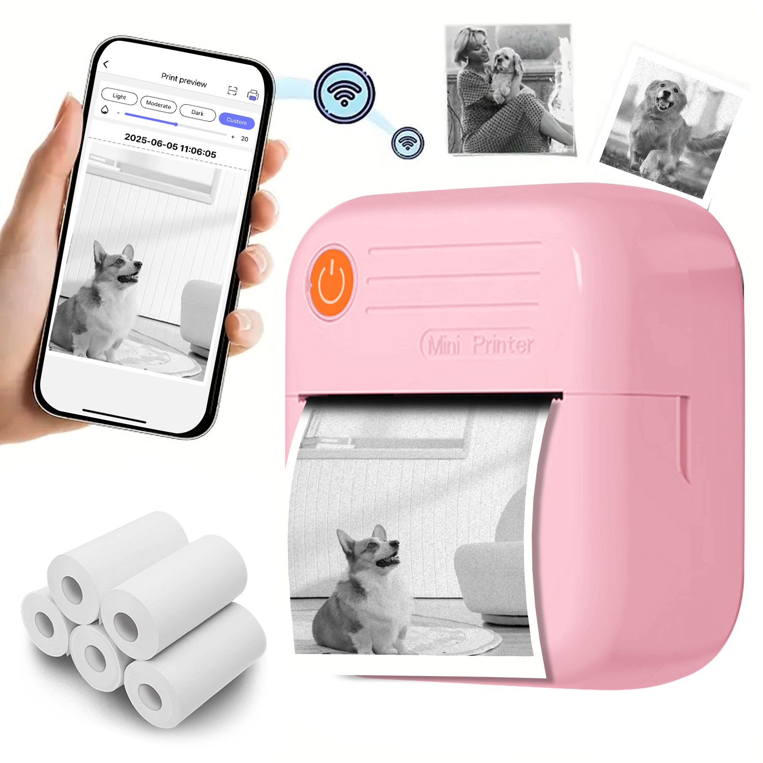 Impressora De Imagens Colorida Portátil Térmica Mini Fotográfica Para iOS Android Presente Aniversário Natal