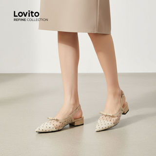 (Trendy4)(Lovito Refine) Chinelos Casual Liso Malha Francesa Respirável Pontiagudas LFA70175 em Oferta na Shopee