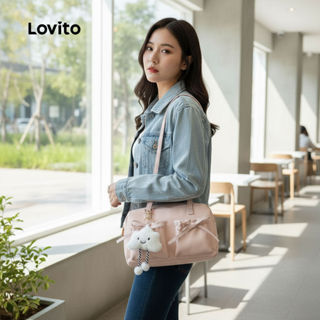 Lovito Bolsa de Ombro Pequena Feminina Estilo Coreano com Laço Fofo e Múltiplos Bolsos Modelo Boston LFA80FX006 em Oferta na Shopee