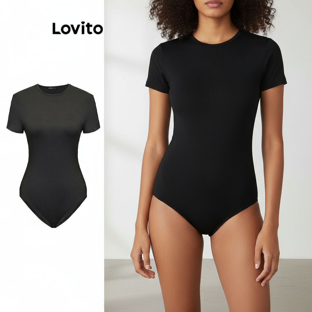 Lovito Bory Feminino Casual Liso L87ED251 em Oferta na Shopee