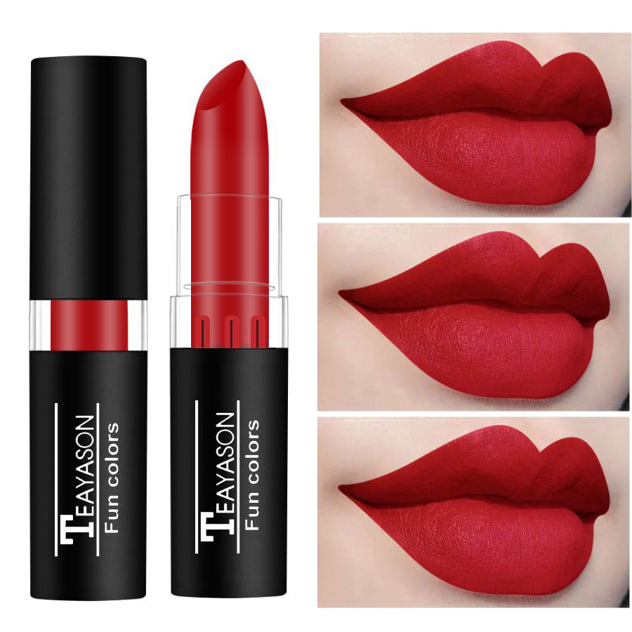 Batom TEAYASON Red Velvet : De Longa Duração , Hidratante , À Prova De Transferência , Escolha De Maquiagem Vermelha Ous