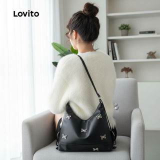 Lovito Bolsa de Ombro Feminina Casual Borboleta Pequena para Dia dos Namorados em Preto LNA32091 em Oferta na Shopee
