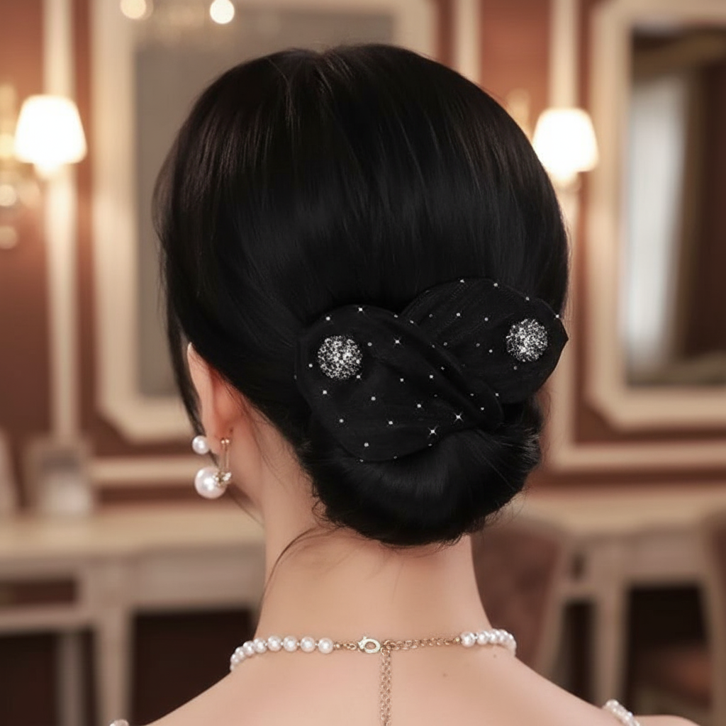 Faixa de Cabelo Minimalista Feminina - Acessório em Forma de Coque com Presilha e Corda Torcida