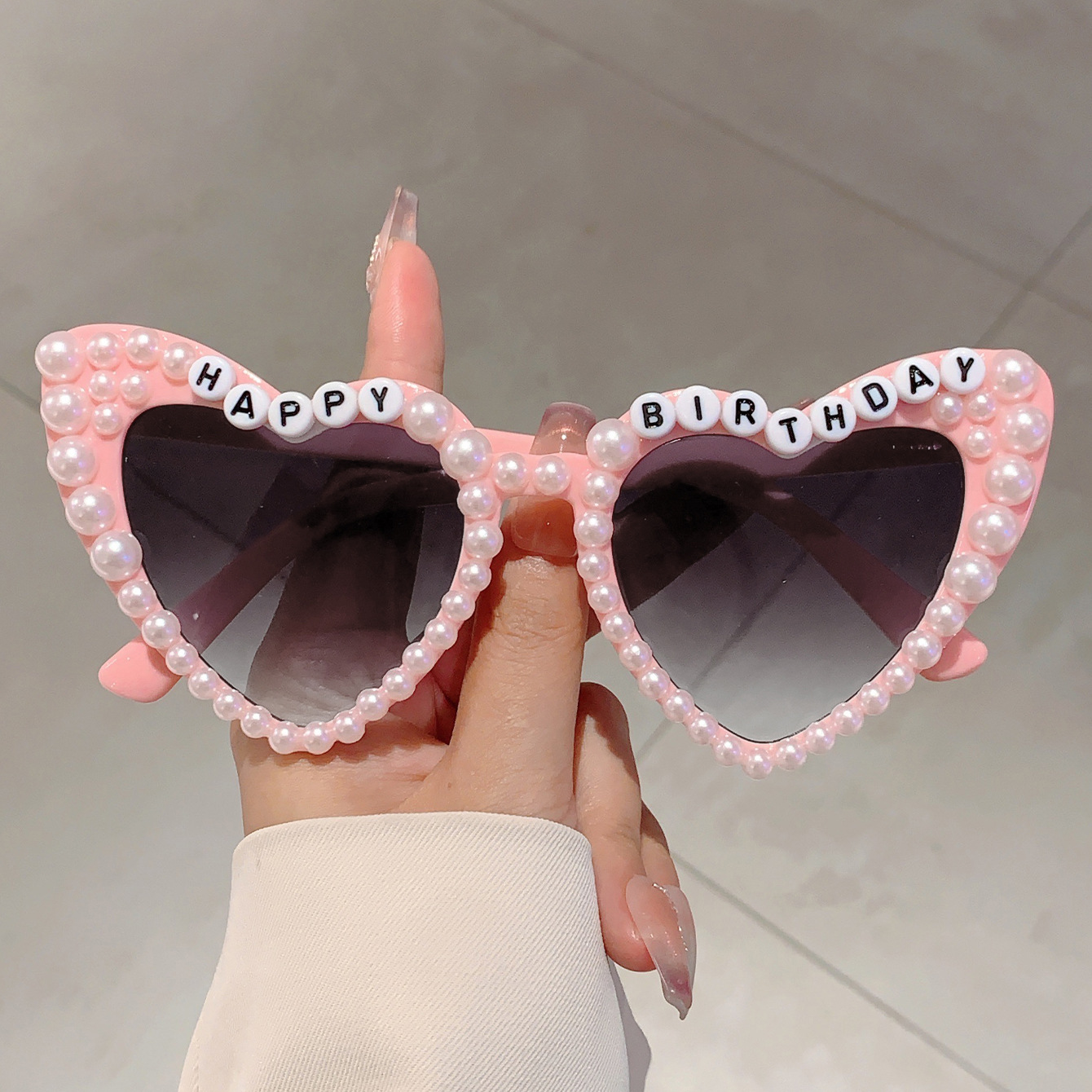 Mulheres Na Moda Chique Elegante Em Forma De Coração Óculos De Sol Olho De Gato Com Meia Pérolas Design De Noiva Para Fe