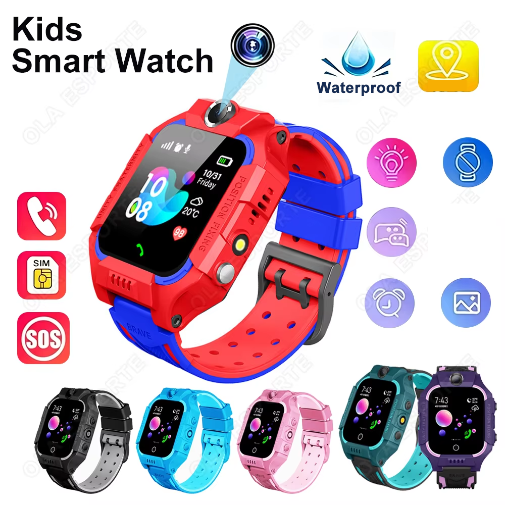 Novo Relógio Inteligente Infantil com Câmera HD, SOS, GPS, Cartão SIM, Chamada, Relógio à Prova d'Água para Estudantes,