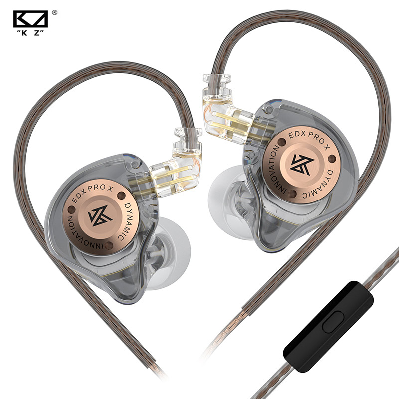 Fones de ouvido KZ EDX PRO X, fone de ouvido dinâmico com graves HiFi, fones de ouvido DJ esportivos com cancelamento de
